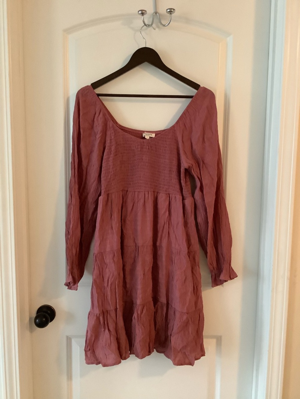ANDRÉE BY UNIT Dusty Rose Smocked Textured Top
